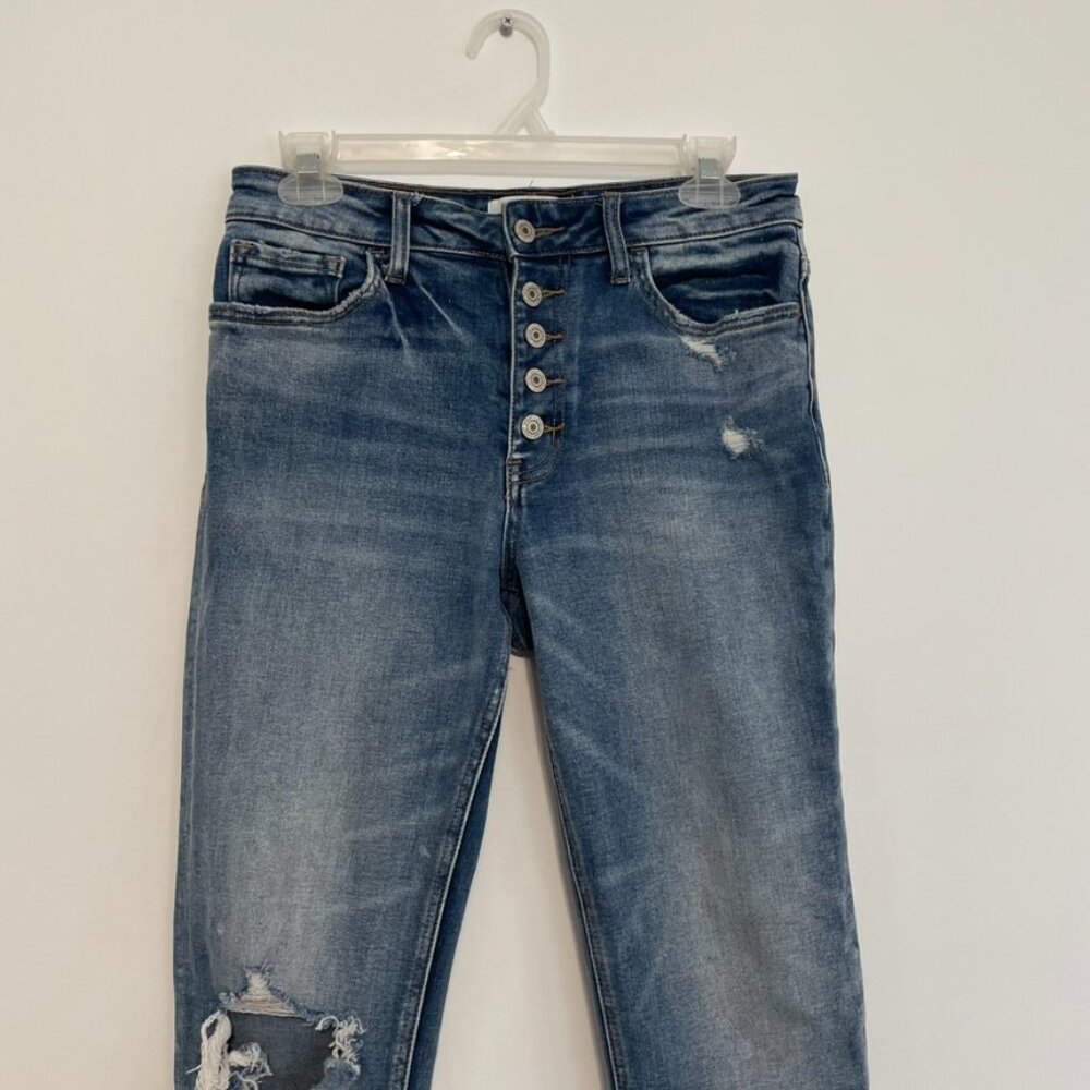 VERVET BY FLYING MONKEY ALTAR'D STATE Daisy Distressed Boyfriend Jeans Cropped - Picture 4 of 16